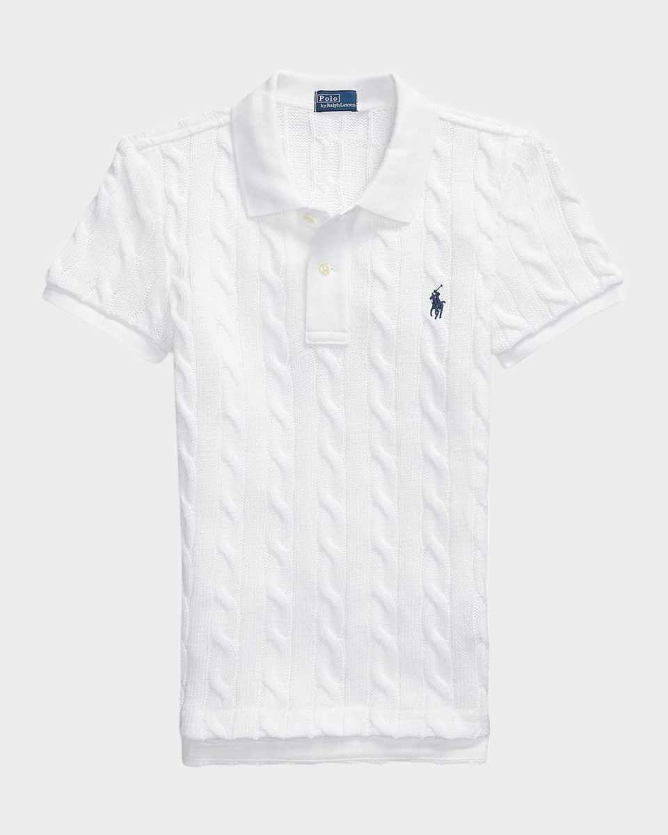 Cable-Knit Polo Shirt
